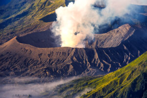 Mount Bromo volcano (Gunung Bromo)on Mount Penanjakan in Bromo Tengger Semeru National Park, East Java, Indonesia.
